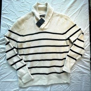 CLUB MONACO Derek Striped Shawl Sweater Size XL